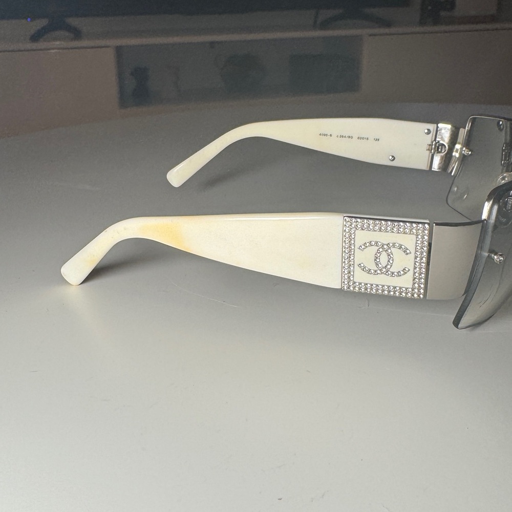 CHANEL RHINESTONE SUNGLASSES white 4095-B - Picture 3 of 8